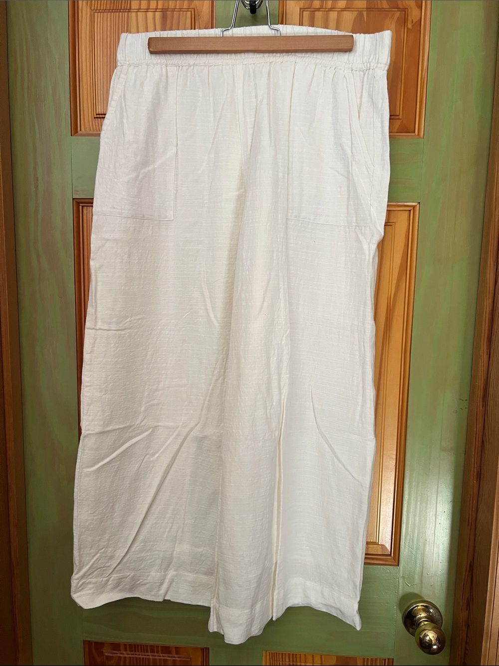tribe alive White Wide-Leg Elastic Waist Pants